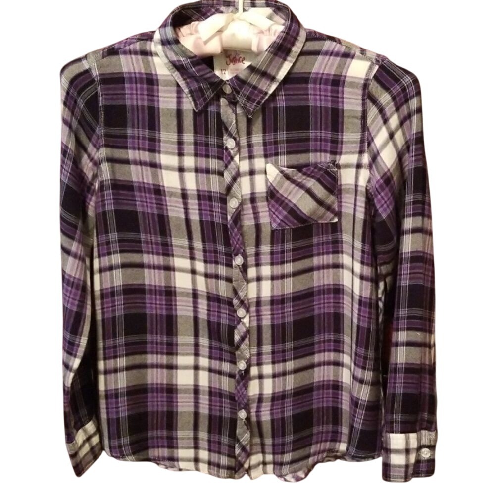 Justice Girl's Purple & Black Top